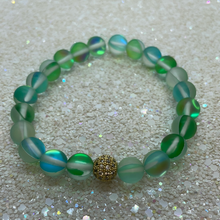 Load image into Gallery viewer, Frosted Green Galaxy Moonstone Bracelet