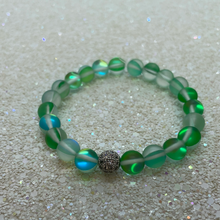Load image into Gallery viewer, Frosted Green Galaxy Moonstone Bracelet
